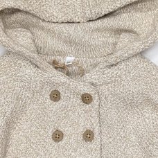 E07686: Baby Organic Twisted Double Knit Cardigan (0-12 Months)